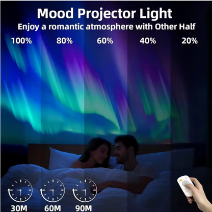 Lámpara de Cofre del Tesoro con Proyección de Auroras Boreales