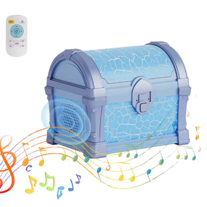 Lámpara de Cofre del Tesoro con Proyección de Auroras Boreales