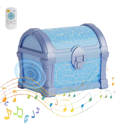 Lámpara de Cofre del Tesoro con Proyección de Auroras Boreales